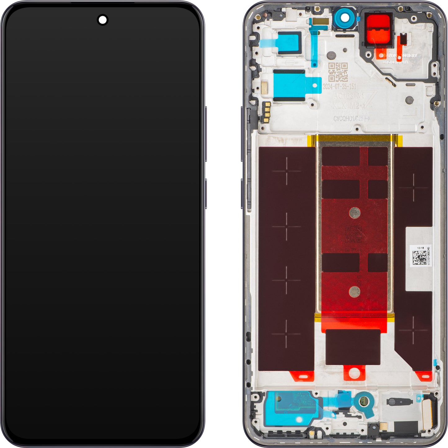 Display met Touchscreen Oppo Reno12 Pro, met Frame, Zwart (Space Brown), Service Pack 621029000216