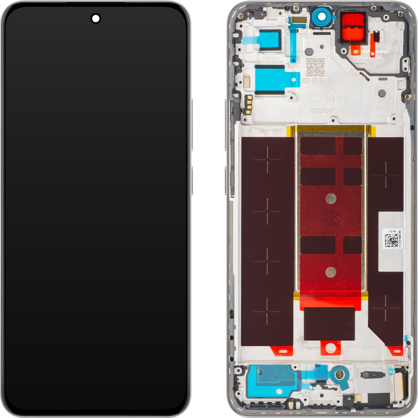 Display met Touchscreen Oppo Reno12 Pro, met Frame, Paars (Nebula Silver), Service Pack 621029000217