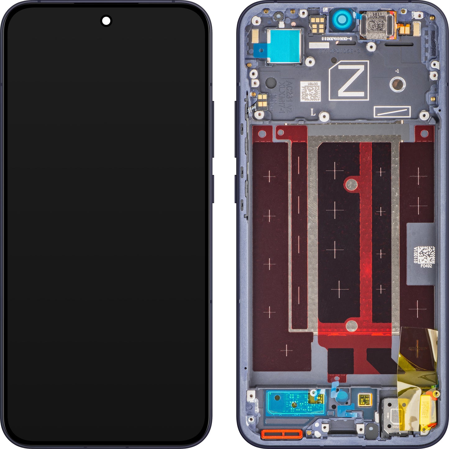 Display met Touchscreen Oppo Reno13, met Frame, Blauw (Luminous Blue), Service Pack 621029000428