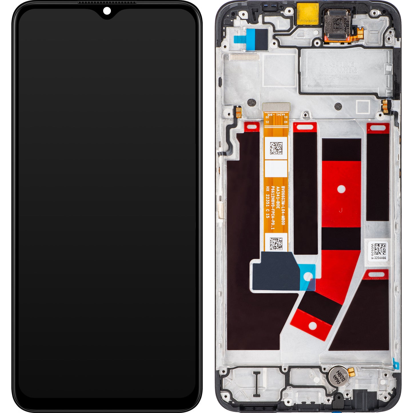 Touchscreen Display Oppo A57 5G, met Frame, Zwart, Herverpakt 4130239