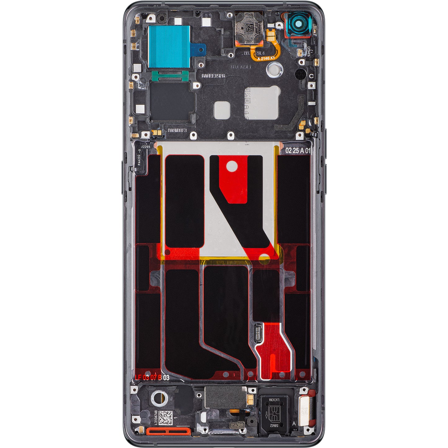 Oppo Find X5 touchscreen scherm, met frame, zwart, Service Pack 4130031