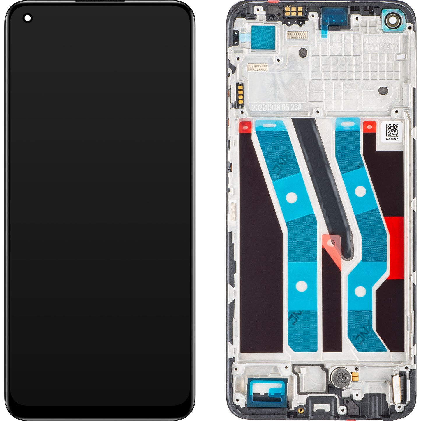 Touchscreen scherm Realme 10, met frame, zwart, Service Pack 4130359