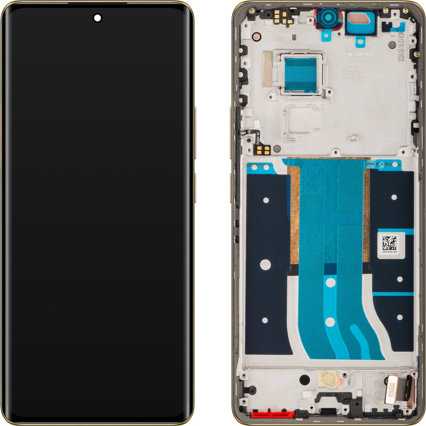 Touchscreen scherm Realme 12 Pro, met frame, Goud (Navigator Beige), Service Pack 621029000163