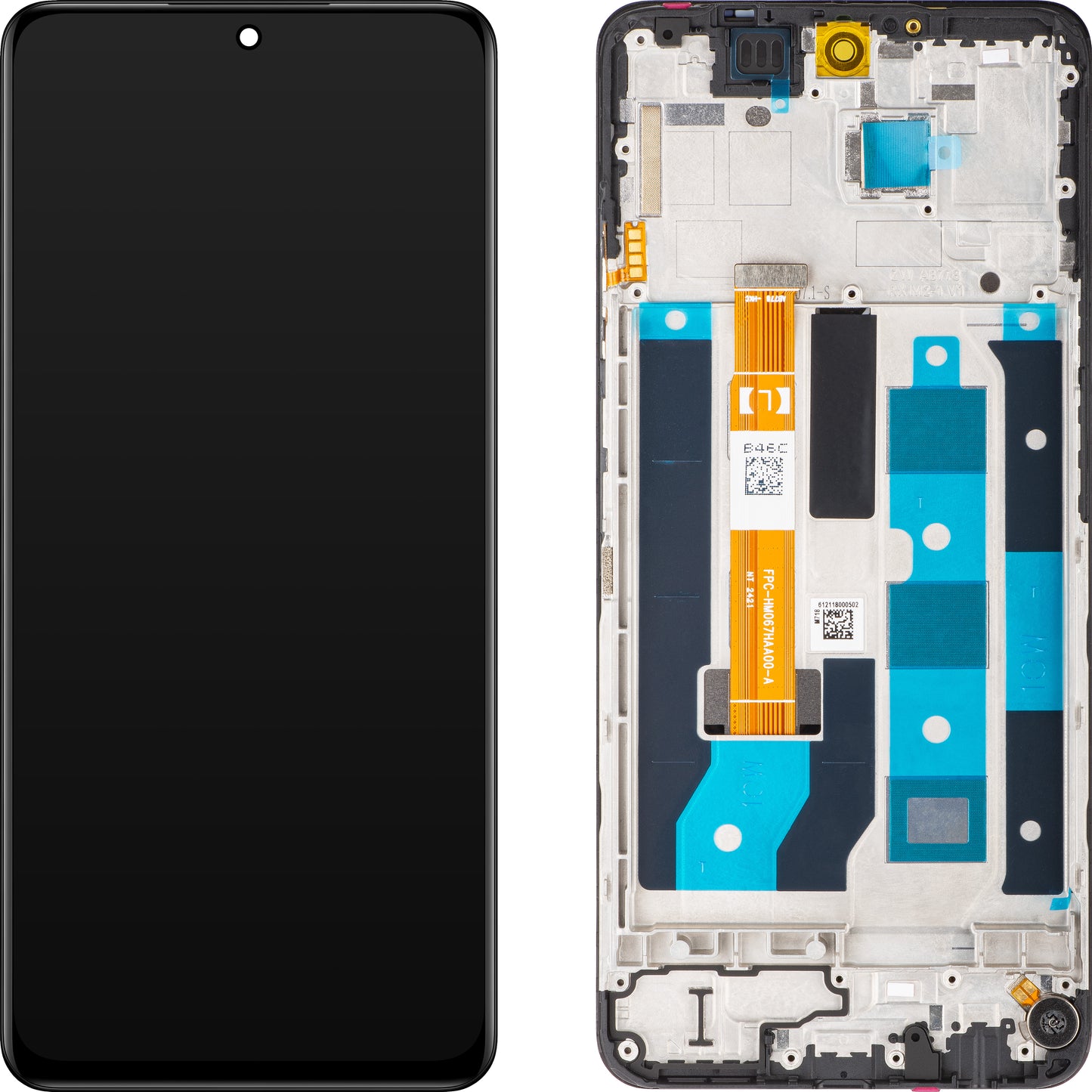 Touchscreen scherm Realme 12x, met frame, glanzend zwart, Service Pack 621029000186
