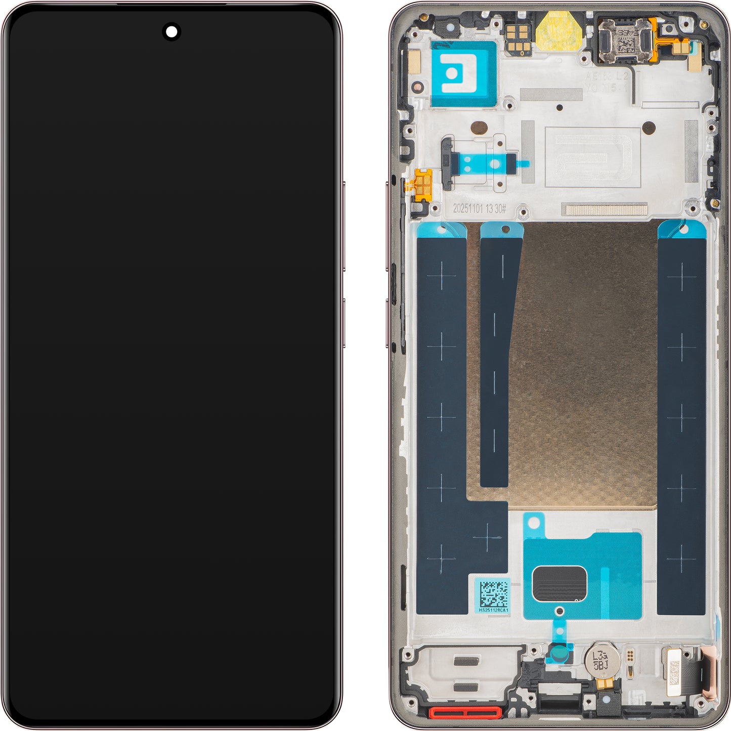 Display met Touchscreen Realme 16 Pro+, met Frame, Roze (Camellia Pink), Service Pack 621029000808