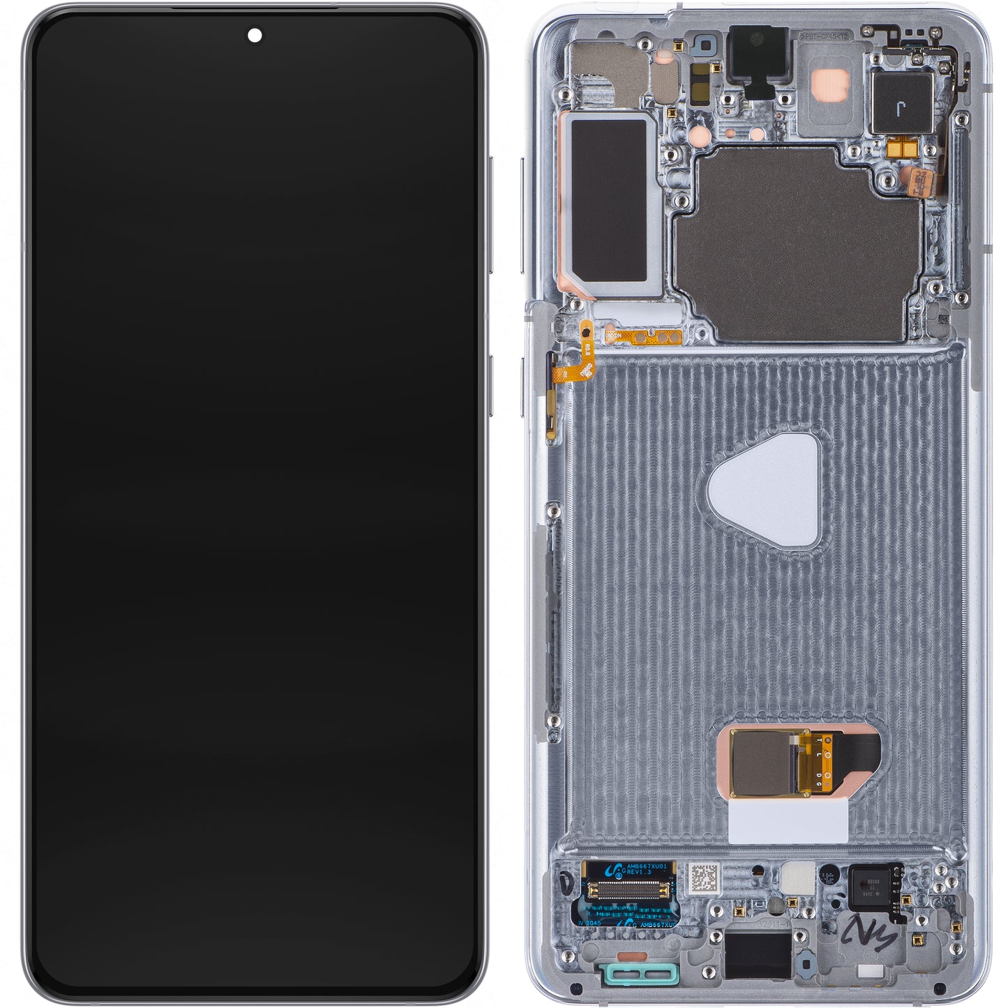 Touchscreen scherm Samsung Galaxy S21+ 5G G996, met frame, zilver (Phantom Silver), Service Pack GH82-27268C