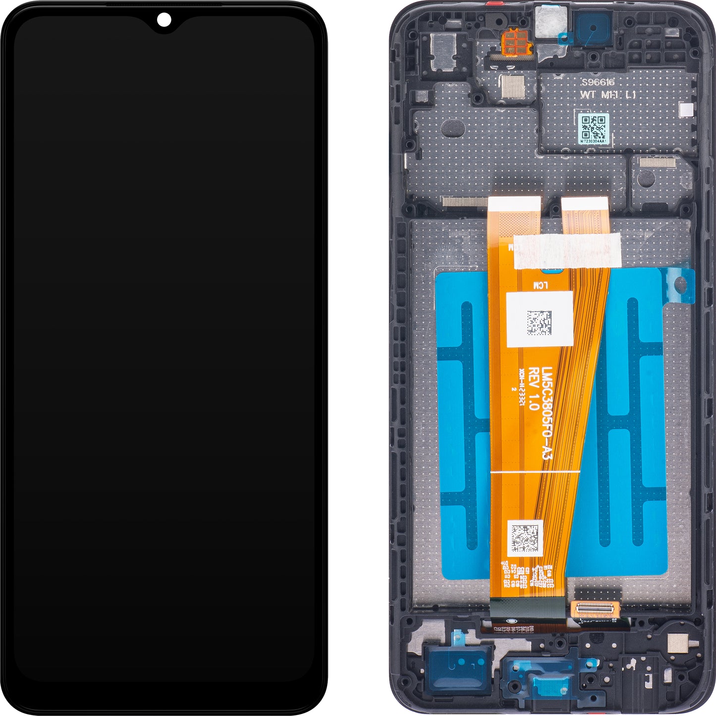 Touchscreen scherm Samsung Galaxy A04 A045, met frame, zwart, Service Pack GH81-22731A