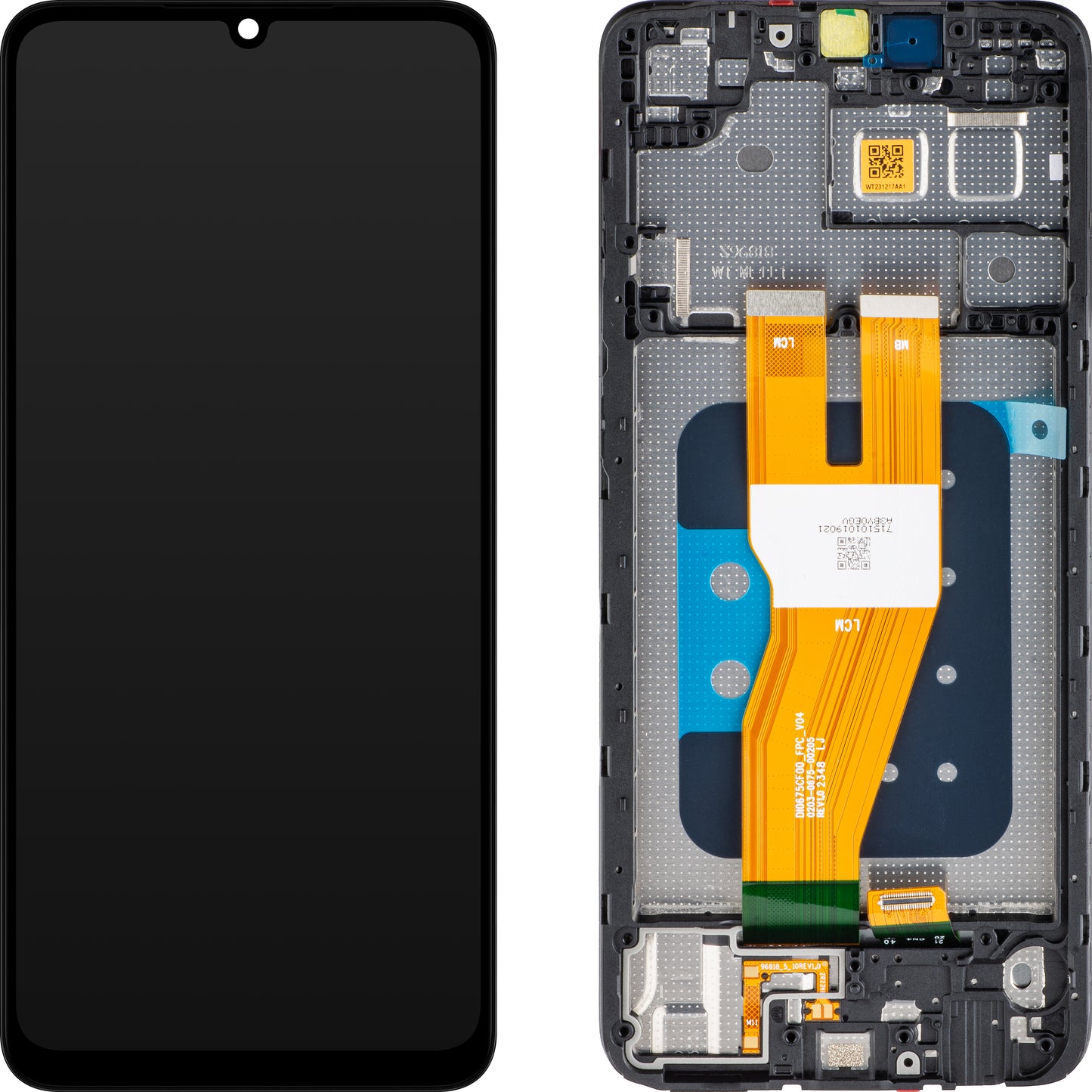Touchscreen scherm Samsung Galaxy A05 A055, met frame, zwart, Service Pack GH81-24189A