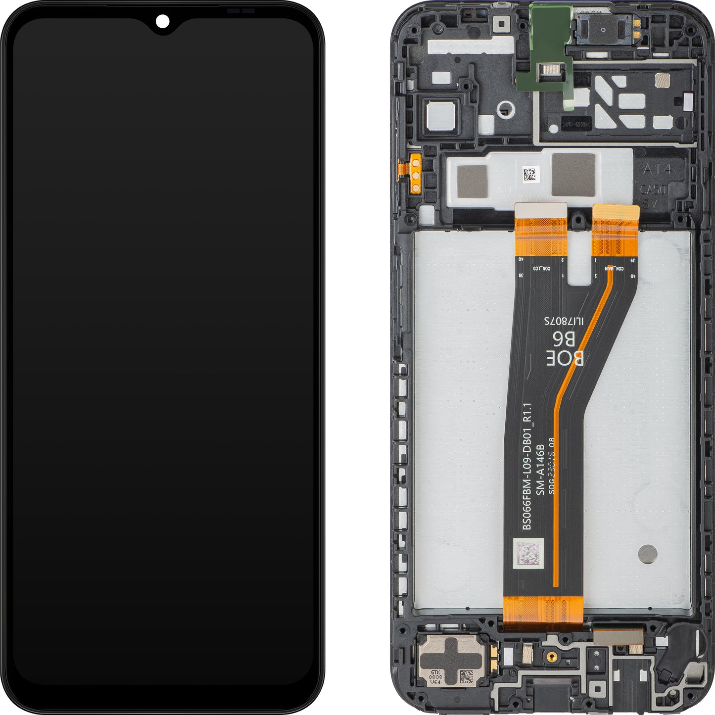 Display met Touchscreen Samsung Galaxy A14 5G A146, met Frame, Niet-Europese Versie, Zwart, Service Pack GH82-30658A