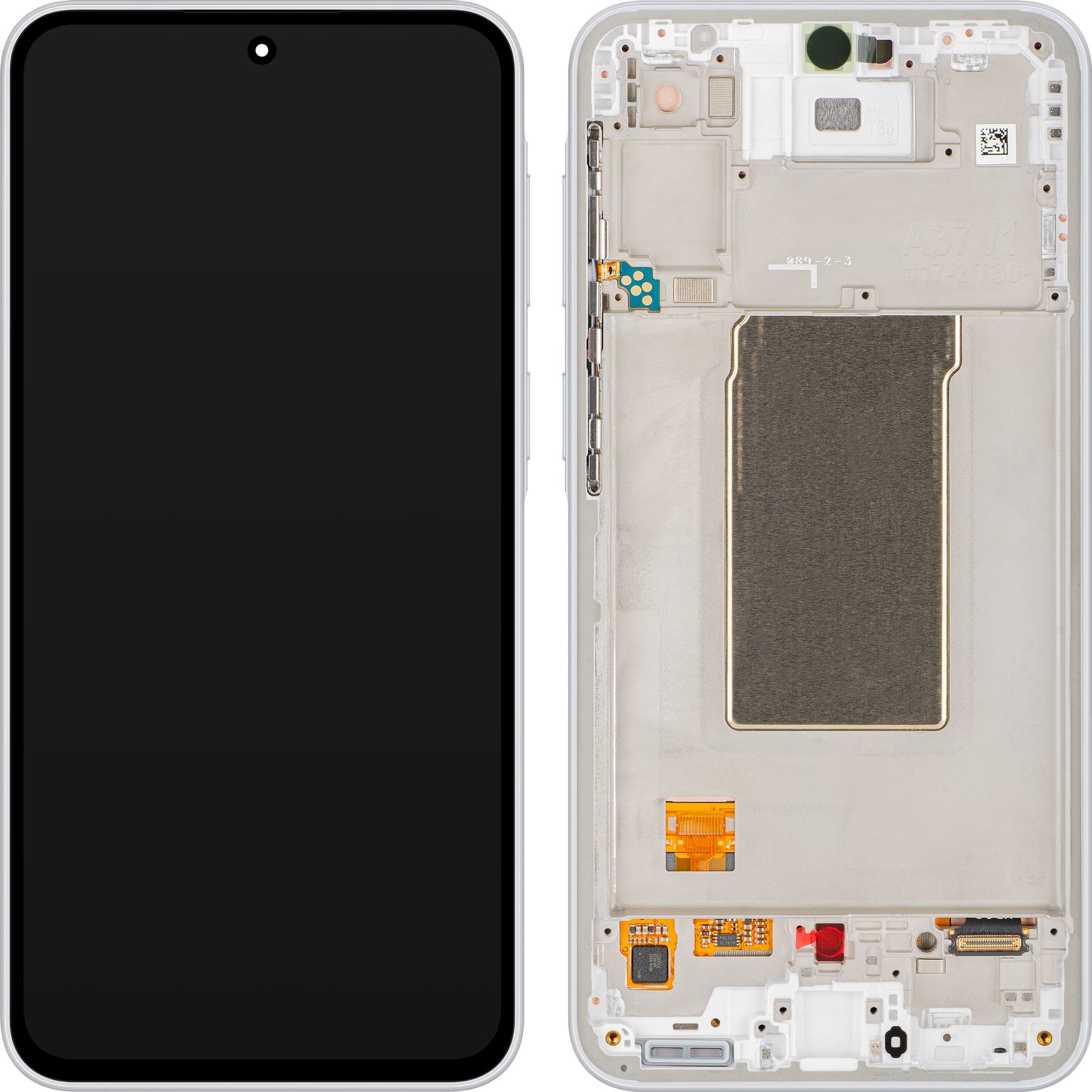 Samsung Galaxy A37 5G Touchscreen Display met Frame, Wit, Service Pack GH82-39232C