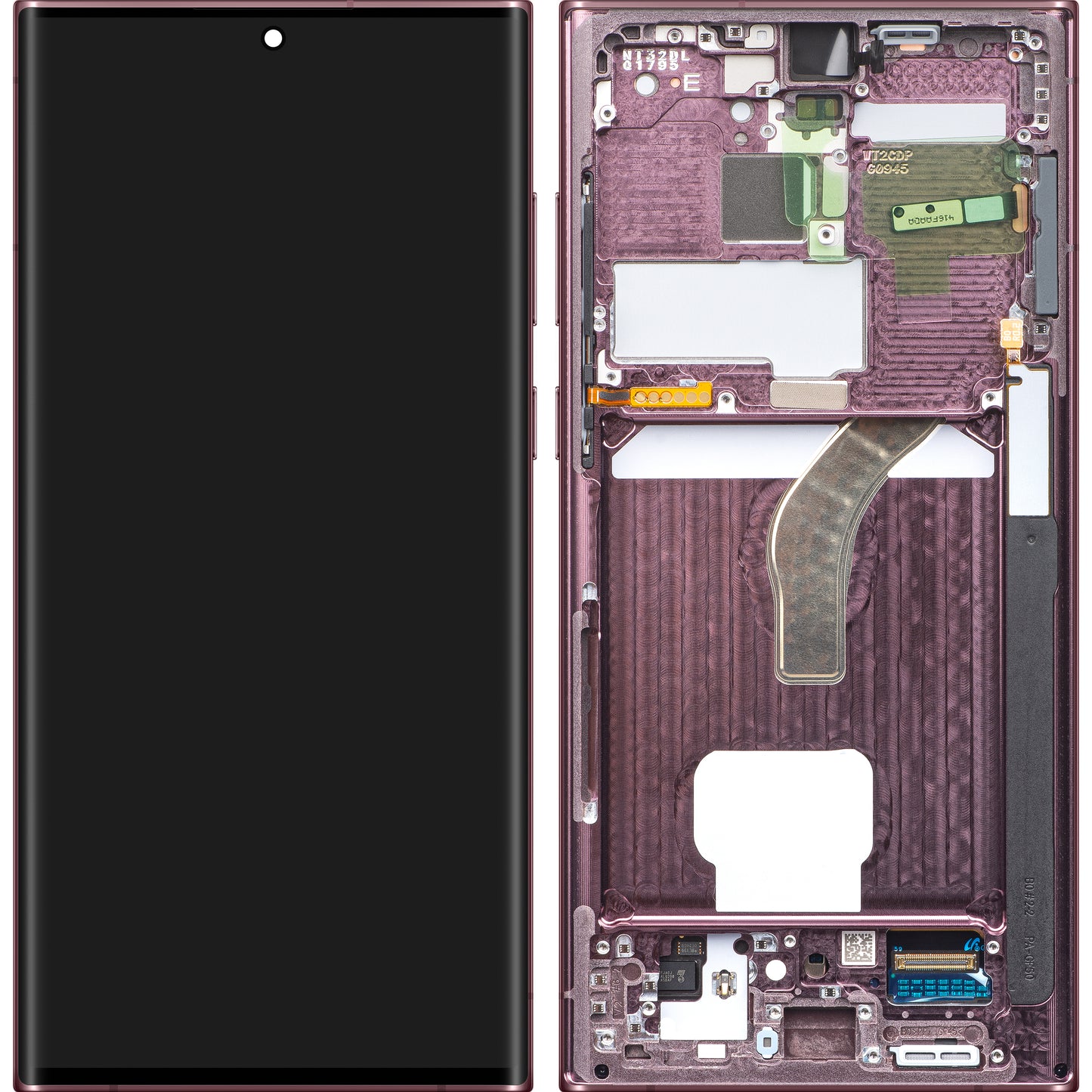 Samsung Galaxy S22 Ultra 5G S908 Touchscreen Display, met Frame, Bordeaux, Swap GH82-27488B