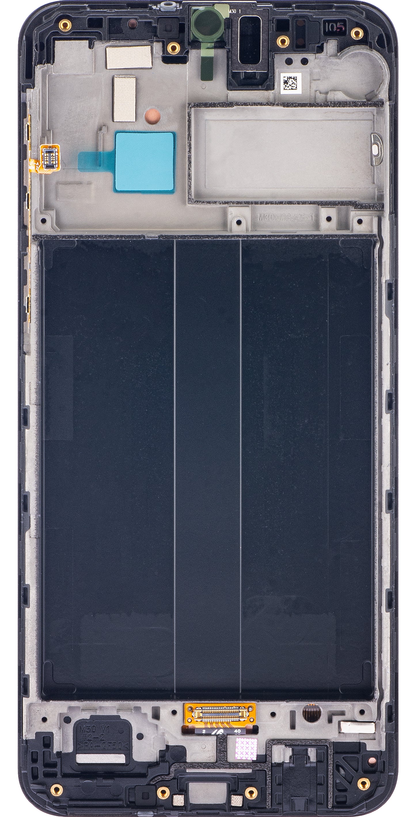 Samsung Galaxy Galaxy M30 M305 touchscreen scherm, met frame, zwart, Service Pack GH82-19347A