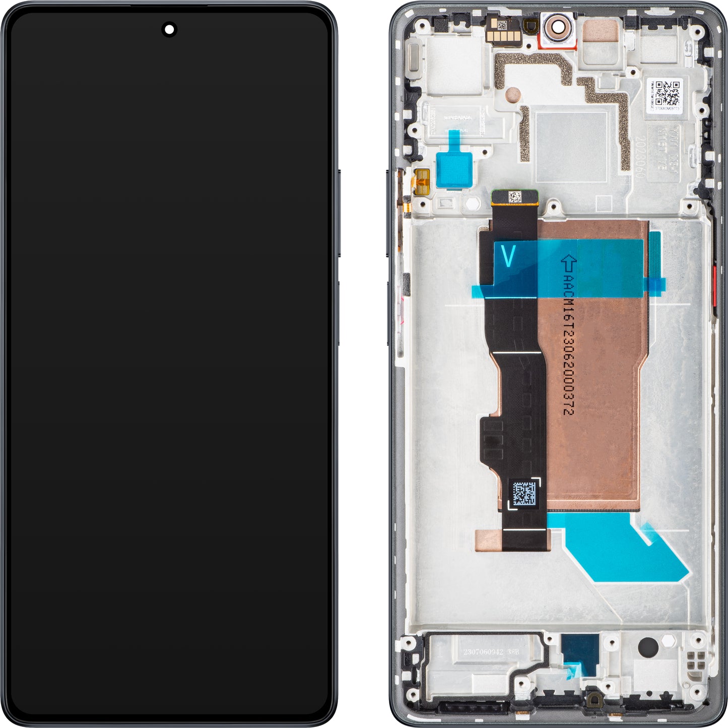 Touchscreen Display Xiaomi Poco F5, met Frame, Zwart, Service Pack 560001M16T00