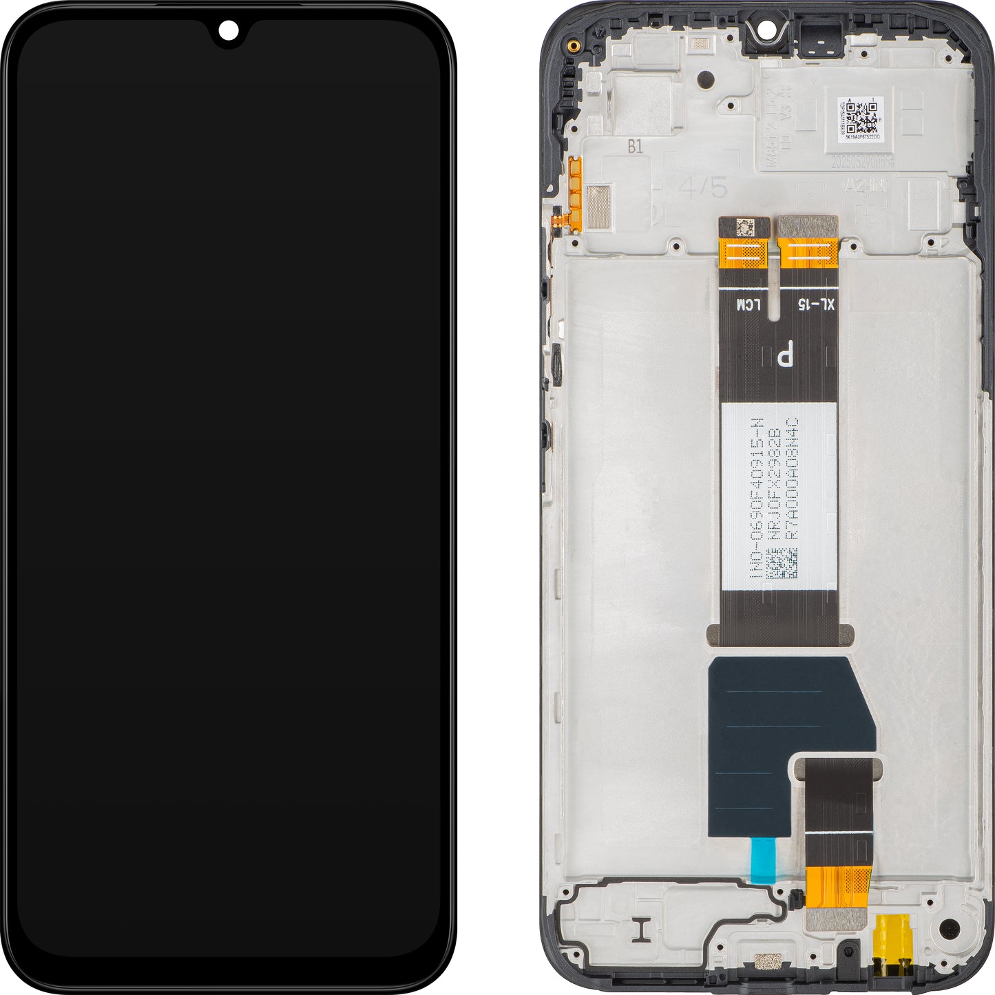 Display met Touchscreen Xiaomi Redmi 15C 5G, met Frame, Zwart, Service Pack 56000200P1500