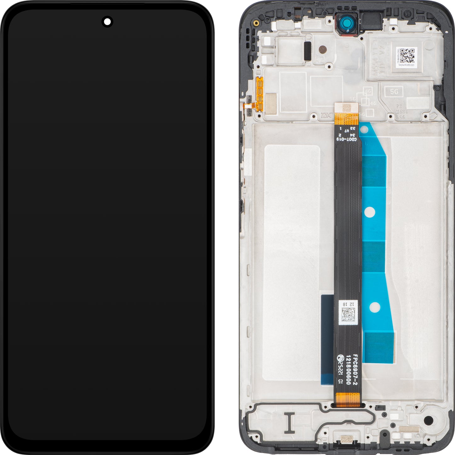 Display met Touchscreen Xiaomi Poco M7 4G / Redmi 15 4G, met Frame, Europese Versie, Zwart, Service Pack 560001O19AP00