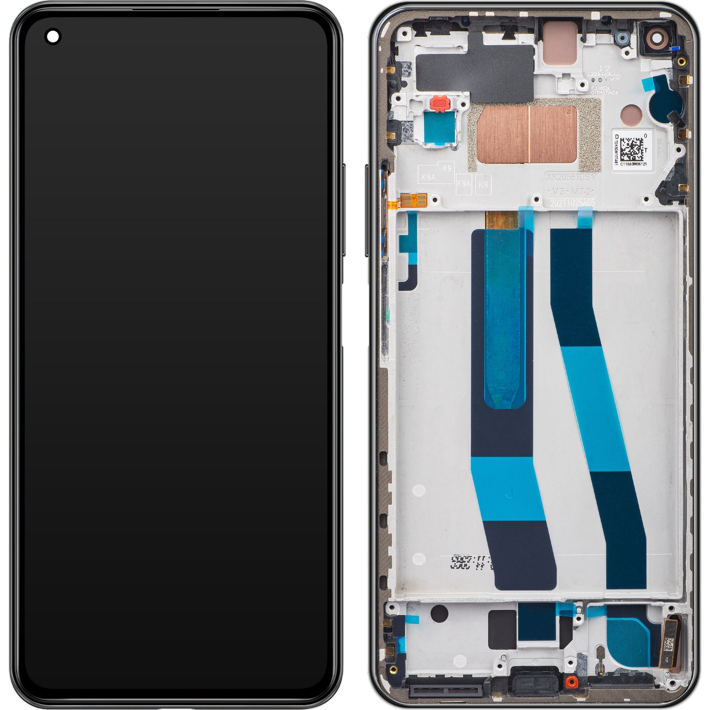 Xiaomi 11 Lite 5G NE Touchscreen Display, met Frame, Zwart (Truffle Black), Swap 5600030K9D00