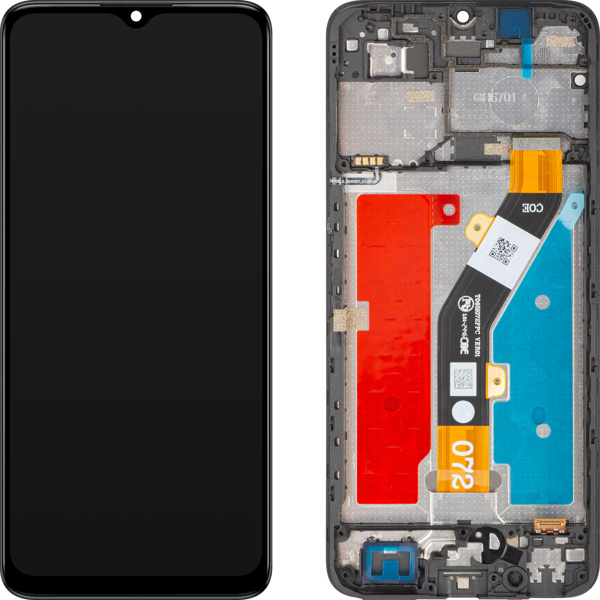Display met touchscreen ZTE Blade A34 / Blade A54, met frame, zwart, Service Pack 80800518534