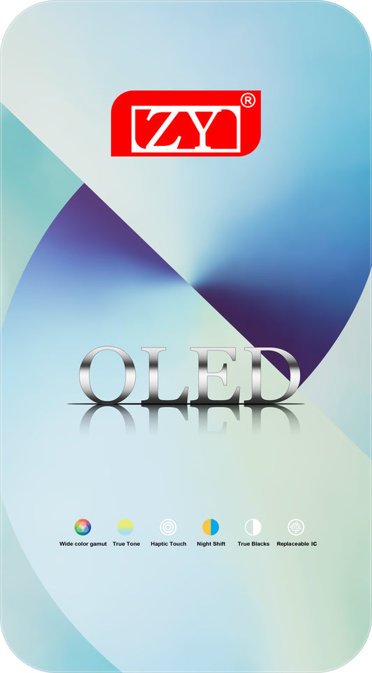 ZY Touchscreen Display voor Apple iPhone 13 Pro, met Frame, Zachte OLED-versie, Zwart