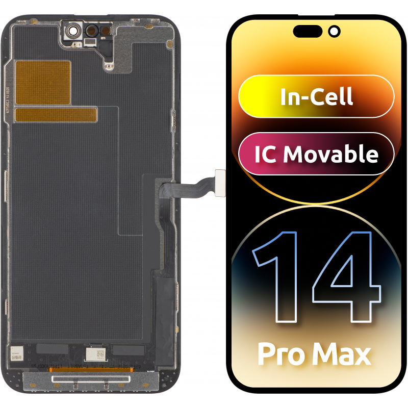 ZY Touchscreen Display voor Apple iPhone 14 Pro Max, met Frame, LCD In-Cell IC Verplaatsbare Versie, Zwart