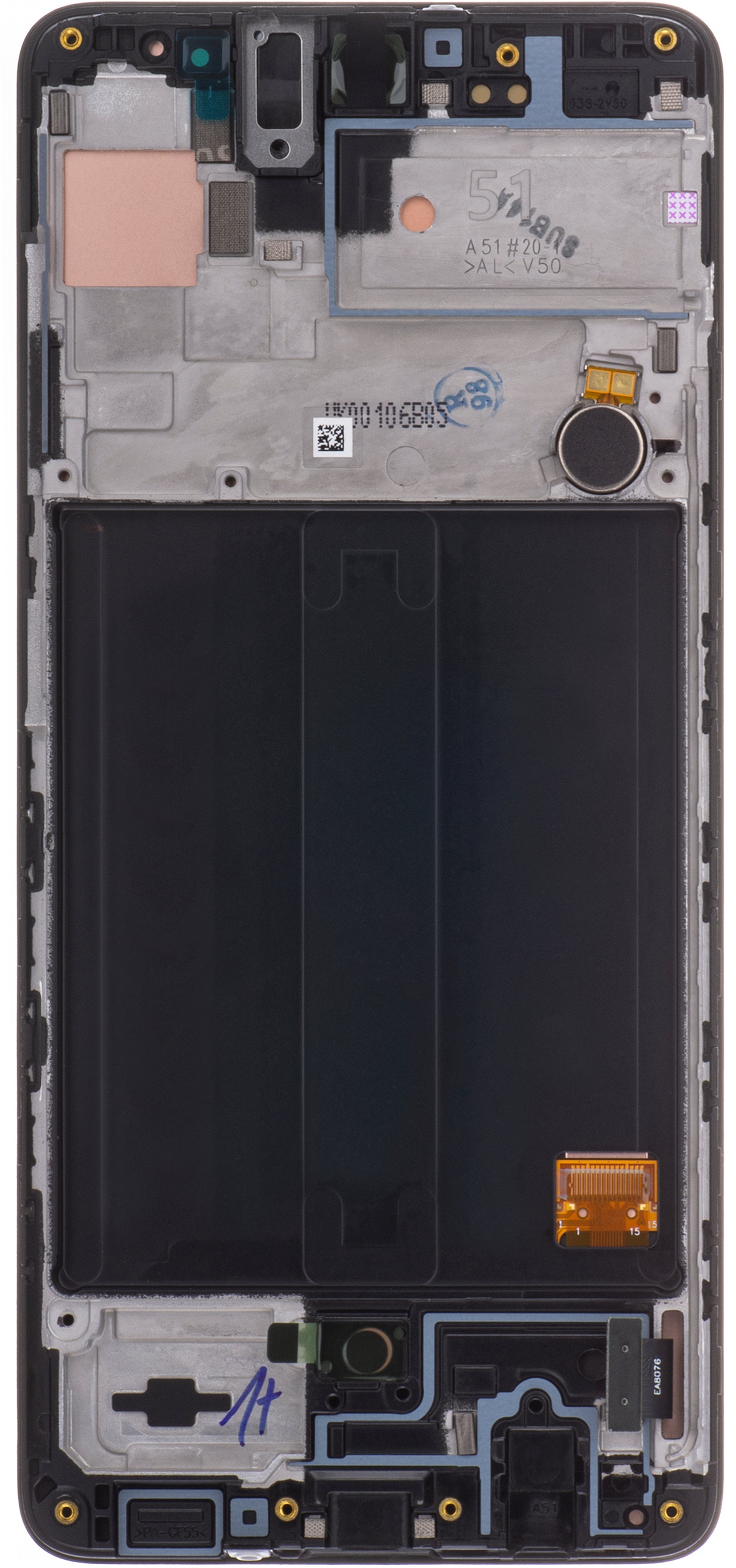 Touchscreen Display Samsung Galaxy A51 A515, met frame, zwart, Service Pack GH82-2161669A