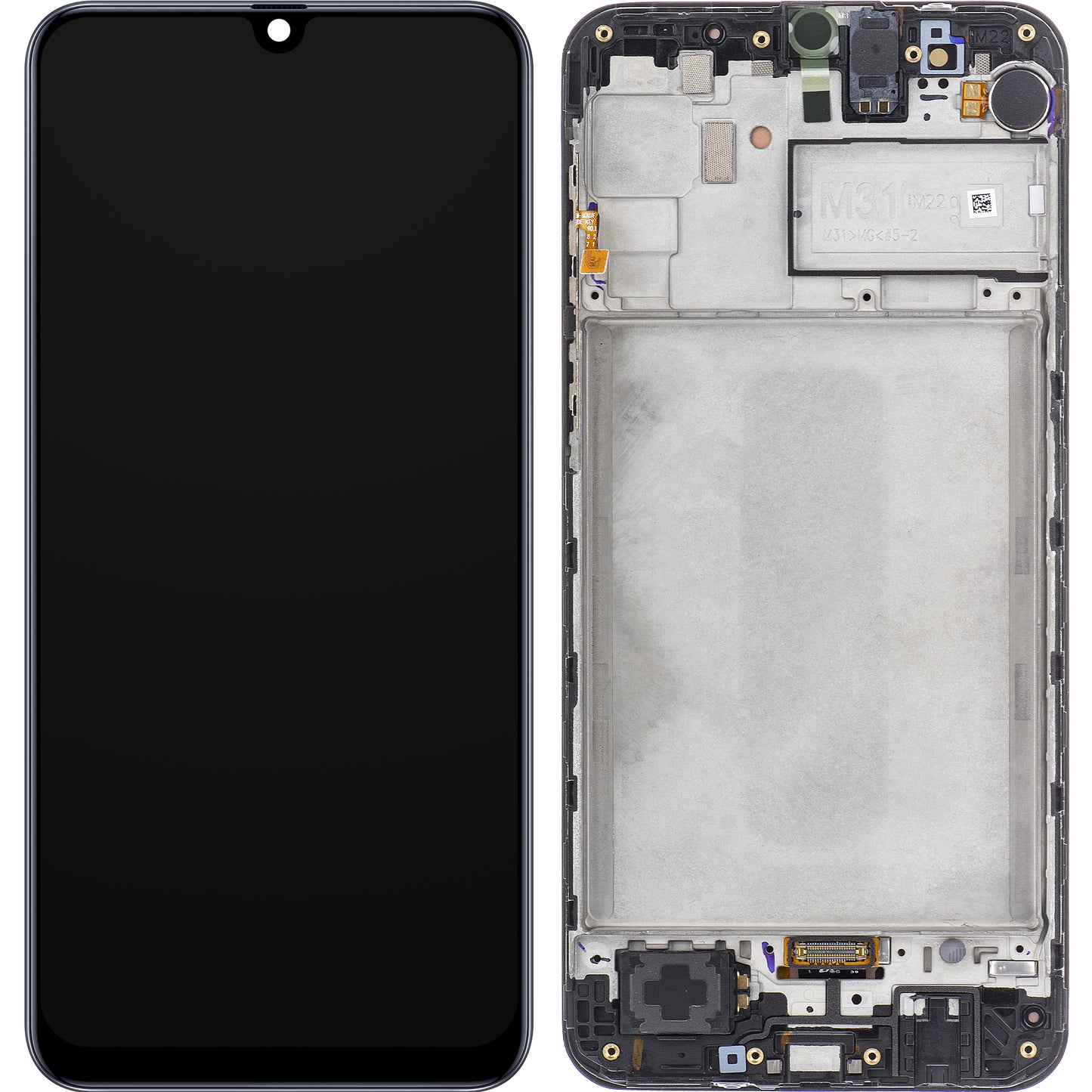 Display met Touchscreen Samsung Galaxy M31 M315, met Frame, Zwart, Service Pack GH82-22405A
