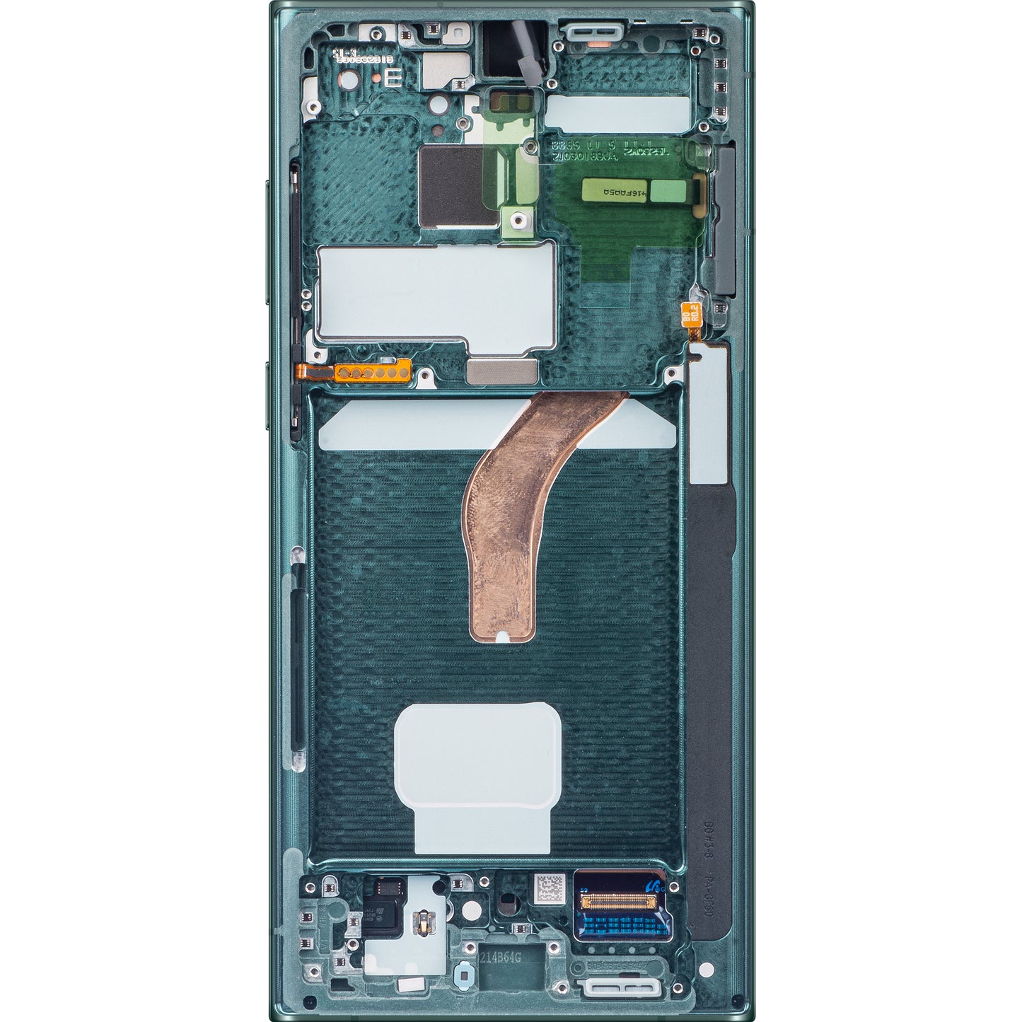 Touchscreen scherm Samsung Galaxy S22 Ultra 5G S908, met frame, groen, Service Pack GH82-27488D