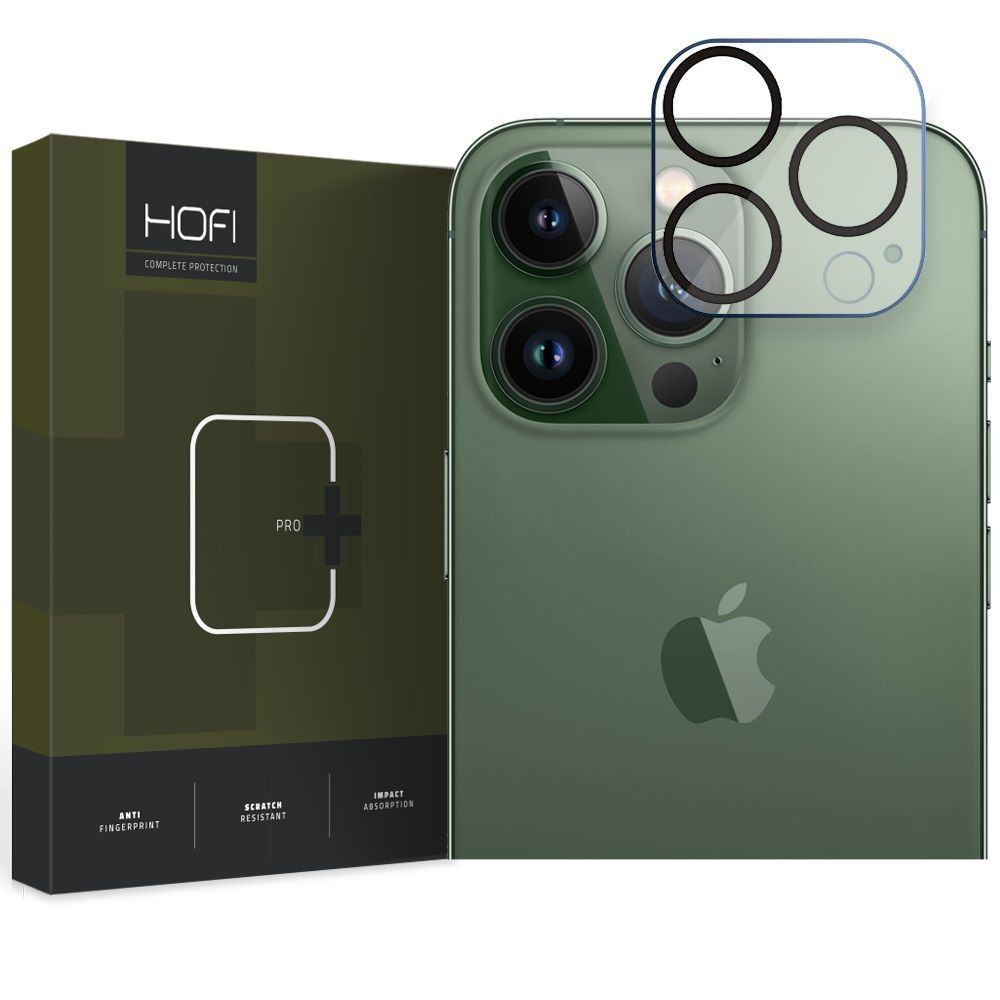 Beschermfolie Achtercamera HOFI CAM PRO+ voor Apple iPhone 15 Pro Max / 15 Pro, Gehard Glas, Zwart