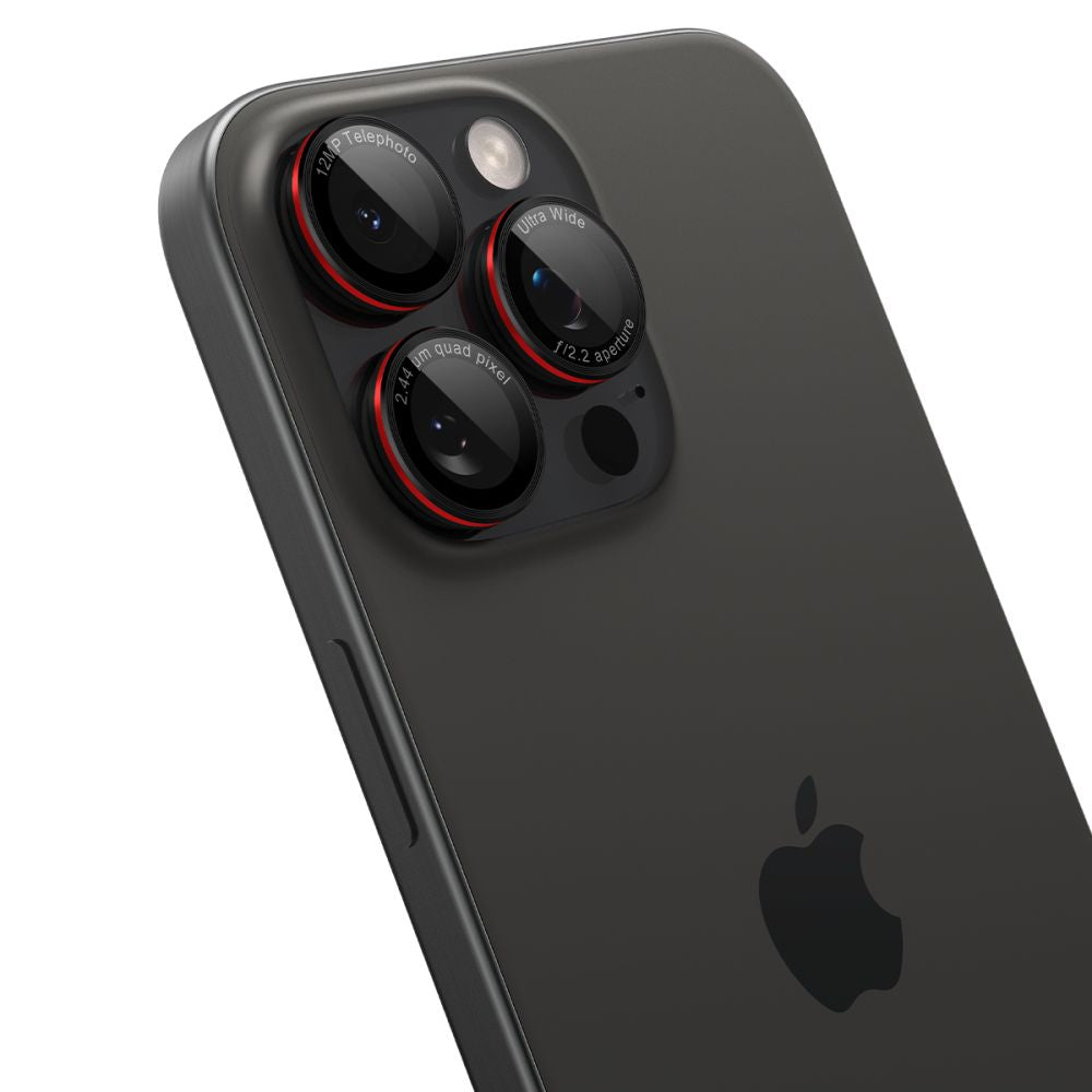 Beschermfolie Achtercamera Spigen GlastR EZ FIT Optik Pro voor Apple iPhone 17 Pro Max, Gehard Glas, Set van 2 stuks, Rood AGL05217