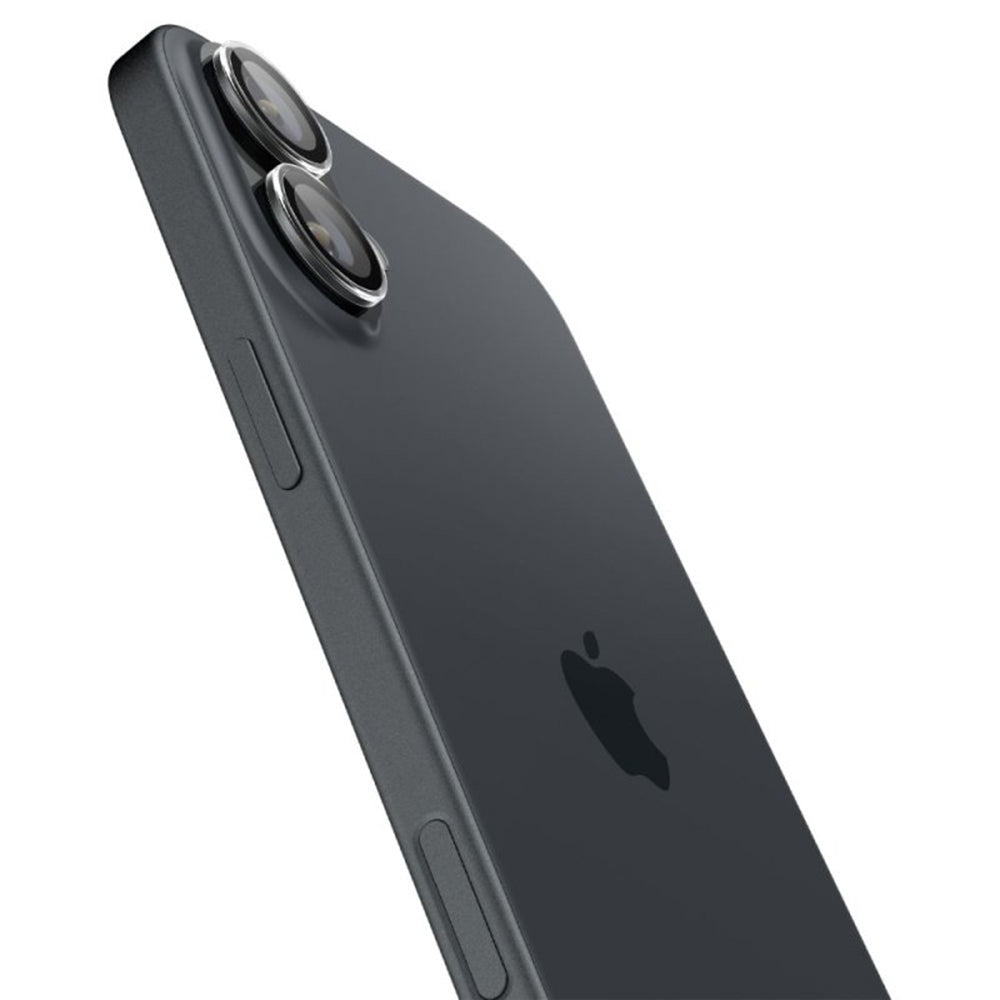 Spigen EZ FIT Beschermfolie voor Achtercamera voor Apple iPhone 16 Plus / 16, Glasbeschermd, Set 2 stuks, Transparant AGL07921