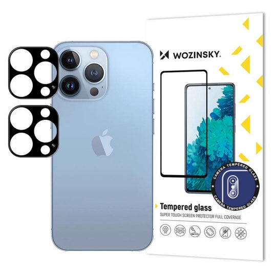 Beschermfolie Achtercamera WZK voor Apple iPhone 17 Pro Max, Gehard Glas, Set van 2 stuks, Zwart