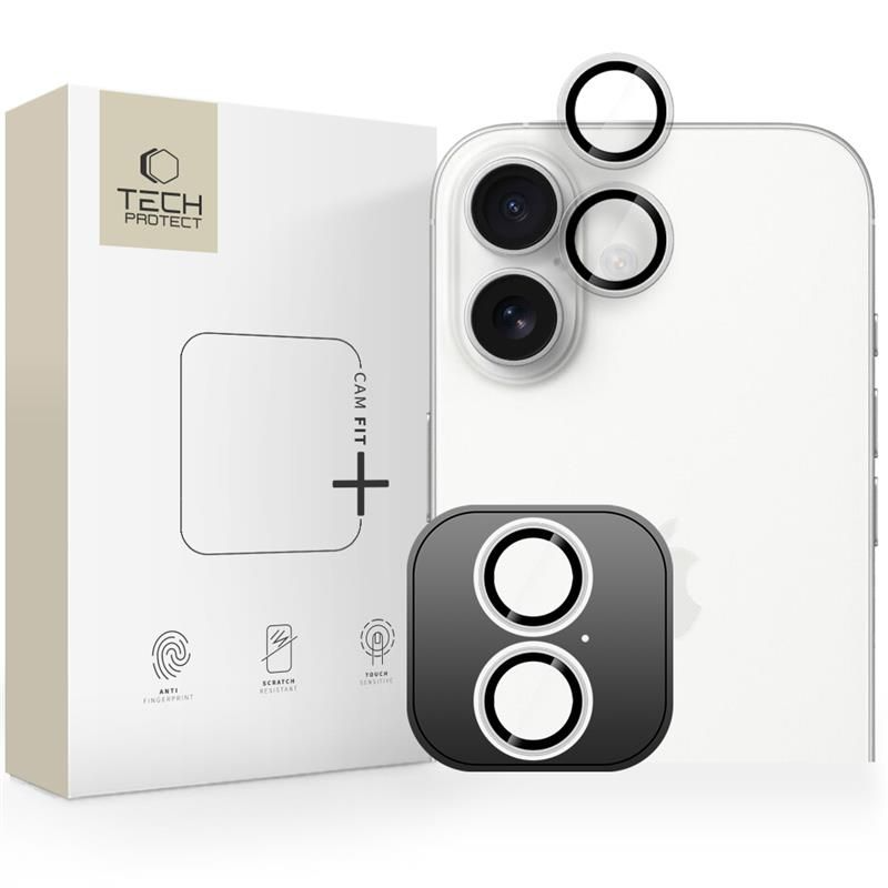 Beschermfolie Achtercamera Tech-Protect CamRing Fit+ voor Apple iPhone 17, Gehard Glas, Transparant