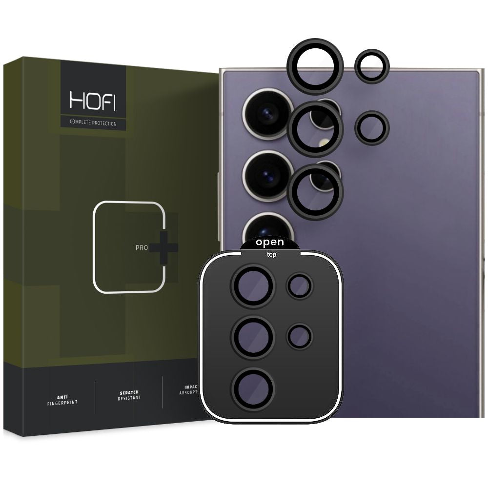 Beschermfolie Achtercamera HOFI CamRing PRO+ voor Samsung Galaxy S24 Ultra S928, Gehard Glas, Zwart