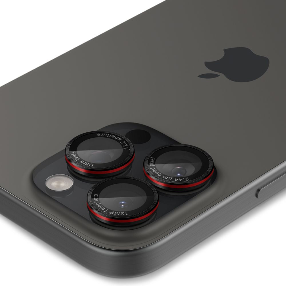 Beschermfolie Achtercamera Spigen GlastR EZ FIT Optik Pro voor Apple iPhone 17 Pro Max, Gehard Glas, Set van 2 stuks, Rood AGL05217