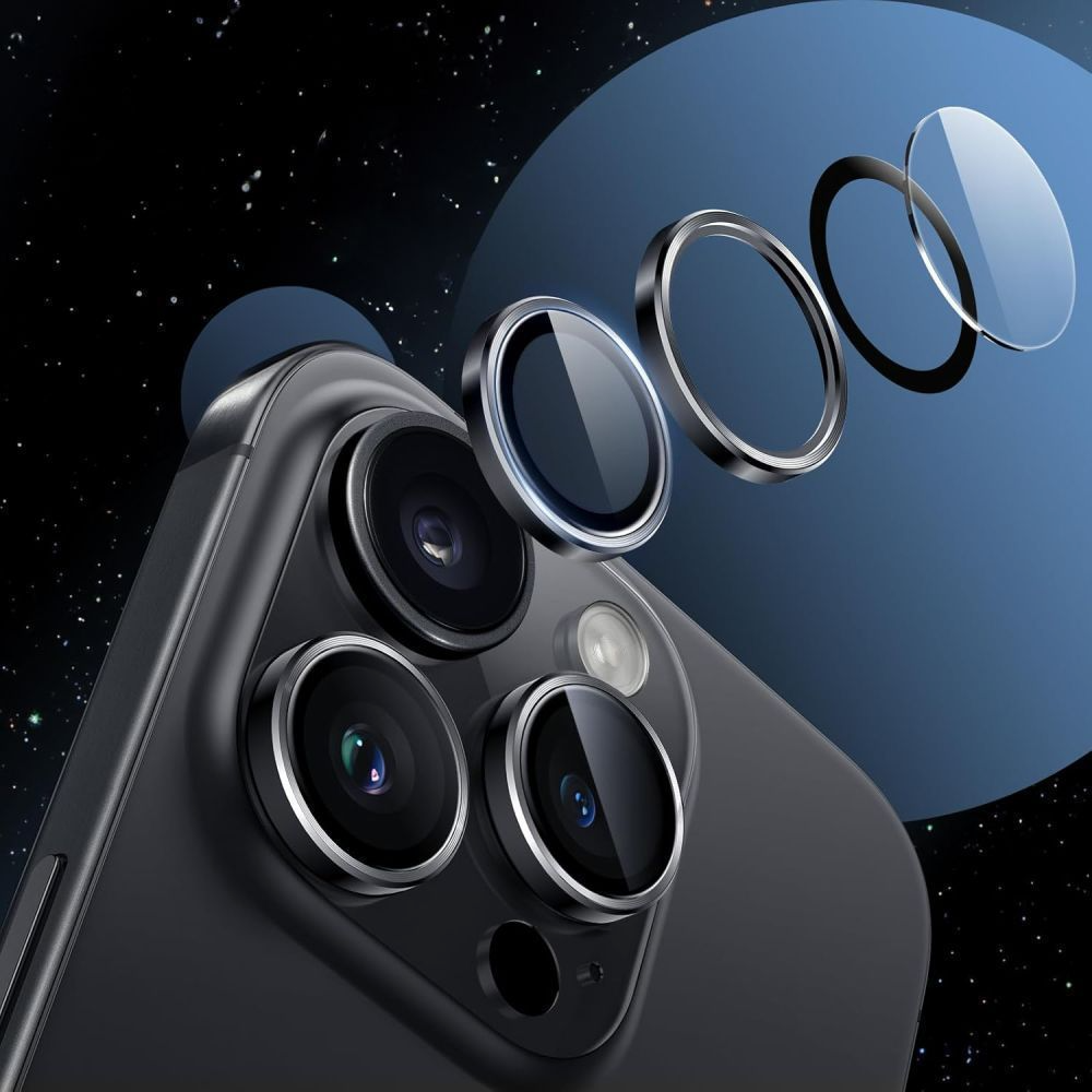 Beschermfolie Achtercamera Tech-Protect CamRing Fit+ voor Apple iPhone 17, Gehard Glas, Transparant