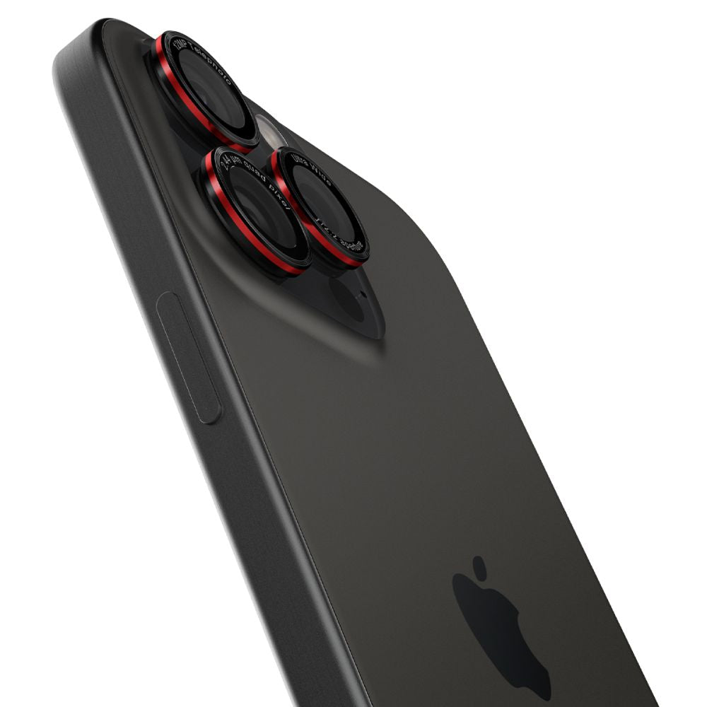 Beschermfolie Achtercamera Spigen GlastR EZ FIT Optik Pro voor Apple iPhone 17 Pro Max, Gehard Glas, Set van 2 stuks, Rood AGL05217