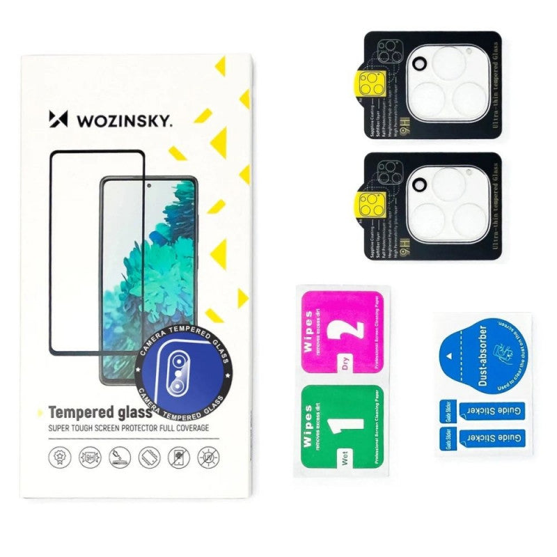 Beschermfolie Achtercamera WZK voor Apple iPhone 17, Gehard Glas, Set van 2 stuks, Zwart