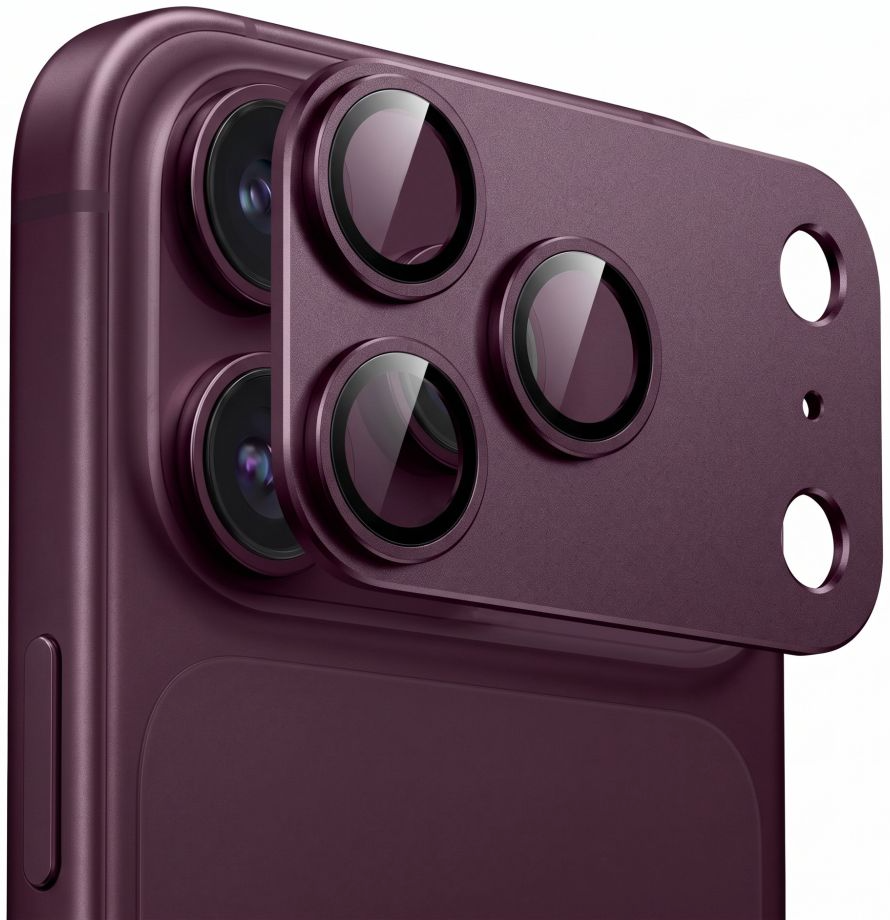 Tech-Protect CamFull Fit+ Rear Camera Protective Film for Apple iPhone 18 Pro, Tempered Glass, Burgundy