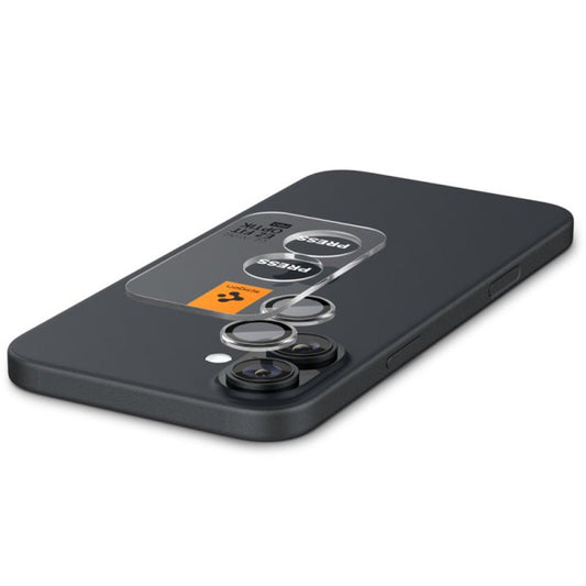 Spigen EZ FIT Beschermfolie voor Achtercamera voor Apple iPhone 16 Plus / 16, Glasbeschermd, Set 2 stuks, Transparant AGL07921