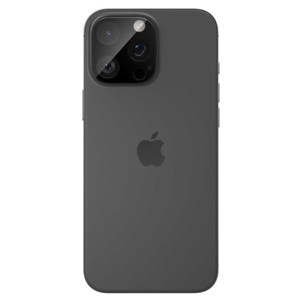 Beschermfolie Spigen GlastR Optik voor Apple iPhone 16 Pro Max Achtercamera, Gehard Glas, Set van 2 stuks, Zwart AGL05273