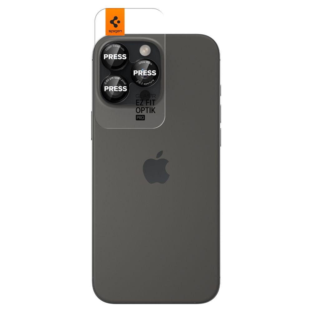 Beschermfolie Achtercamera Spigen GlastR EZ FIT Optik Pro voor Apple iPhone 17 Pro Max, Gehard Glas, Set van 2 stuks, Rood AGL05217
