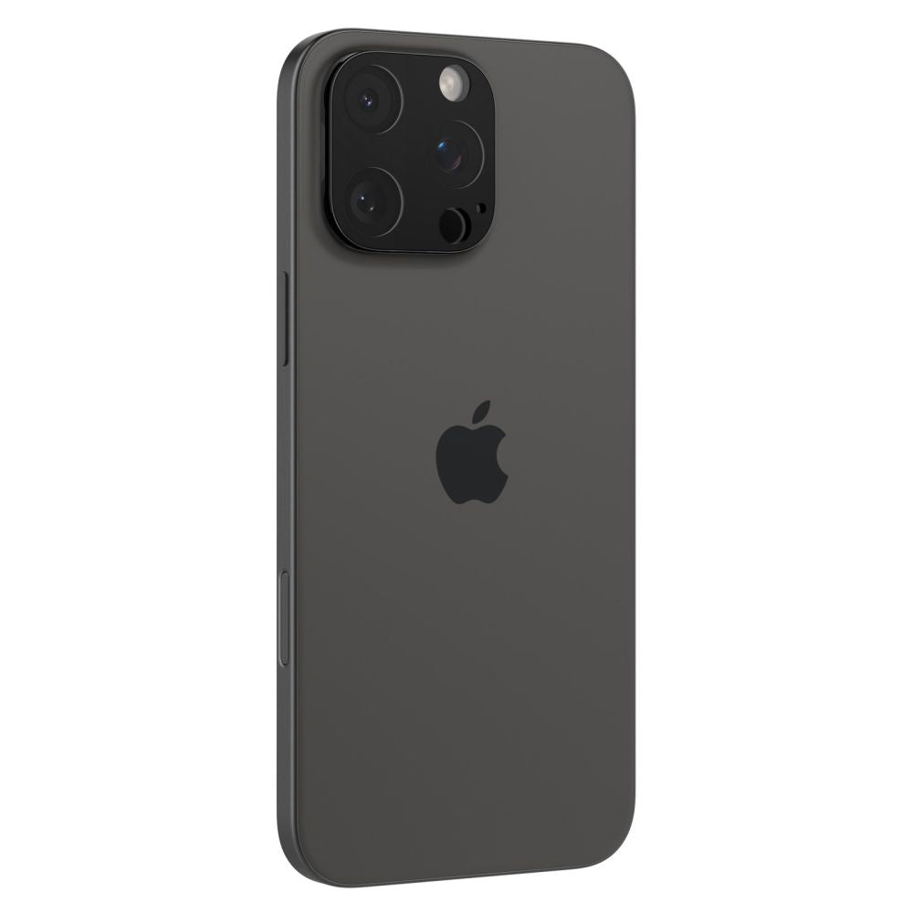 Beschermfolie Spigen GlastR Optik voor Apple iPhone 16 Pro Max Achtercamera, Gehard Glas, Set van 2 stuks, Zwart AGL05273