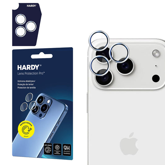 Beschermfolie Achtercamera 3MK Hardy Protection Pro voor Apple iPhone 17 Pro Max / 17 Pro, Gehard Glas, Zilverkleurig