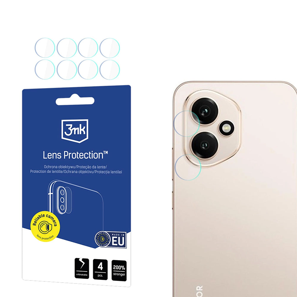 3MK Protection Achtercamera Beschermfolie voor Honor 400, Flexibel Glas, Set van 4 Stuks, Transparant