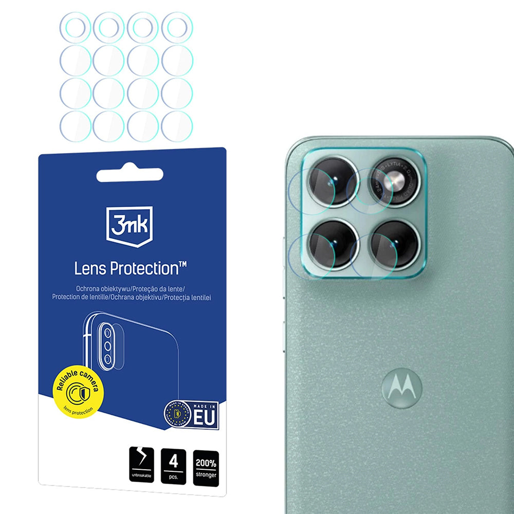 Beschermfolie Achtercamera 3MK Protection voor Motorola Edge 70 Fusion, Flexibel Glas, Set van 4 stuks, Transparant