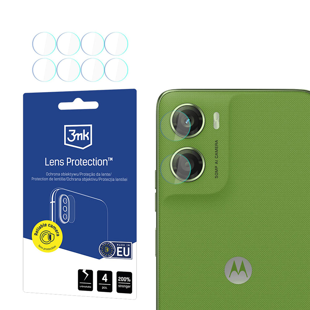 Beschermfolie Achtercamera 3MK Protection voor Motorola Moto G06, Gehard Glas, Set van 4 stuks, Transparant