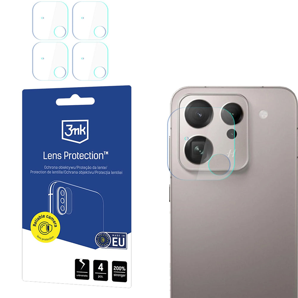 Beschermfolie Achtercamera 3MK Protection voor Oppo Find X9, Gehard Glas, Set van 4 stuks, Transparant