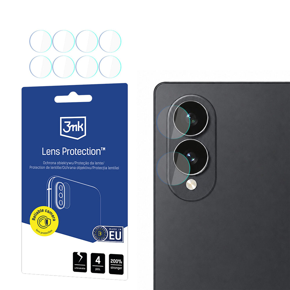 3MK Protection Achtercamera Beschermfolie voor Samsung Galaxy Z Fold8 F971, Gehard Glas, Set van 4 Stuks, Transparant
