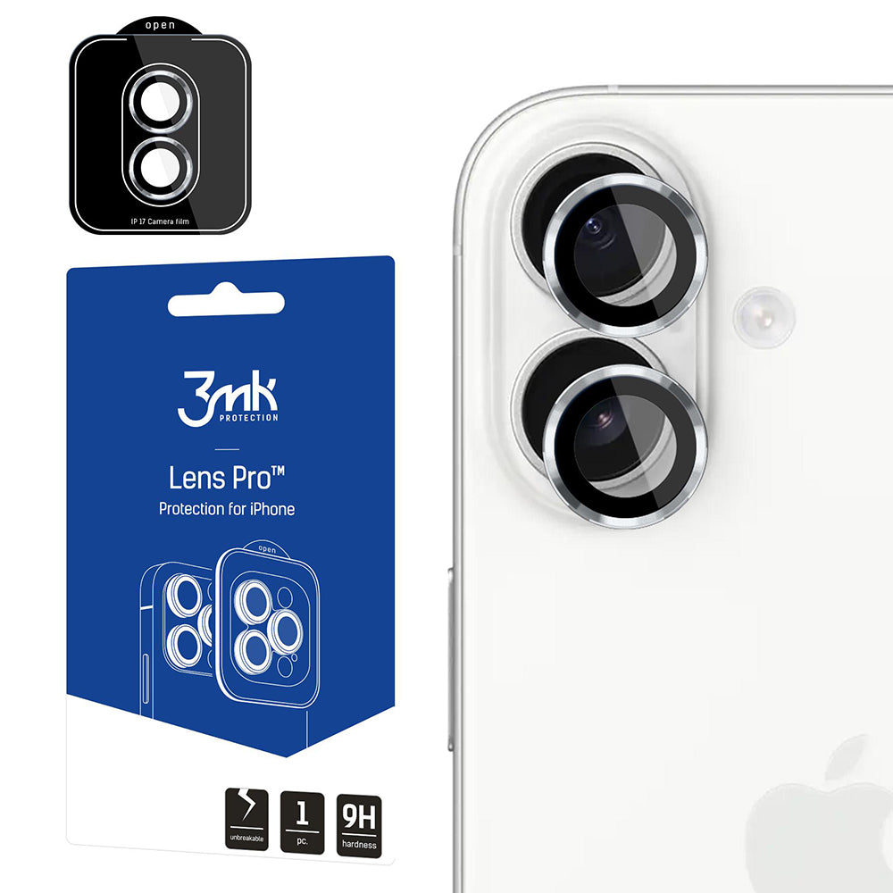 Rear Camera Protection Film 3MK Protection Pro for Apple iPhone 17, Tempered Glass, Silver