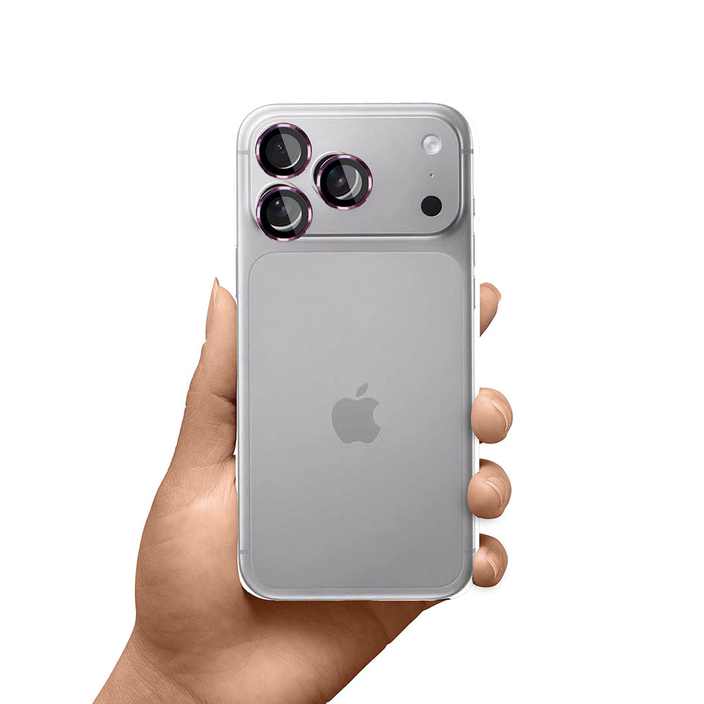 3MK Protection Pro Achtercamera Beschermfolie voor Apple iPhone 18 Pro / 18 Pro Max, Gehard Glas, Bordeauxrood