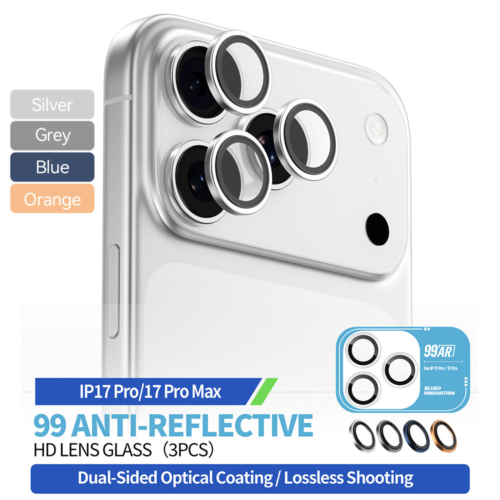 Beschermfolie Blueo 99 Anti-Reflective HD voor Apple iPhone 17 Pro Max / 17 Pro, Gehard Glas, Donkerblauw